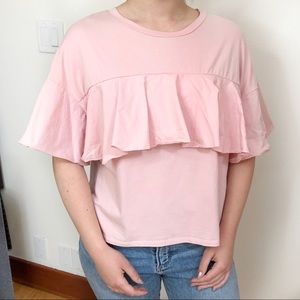 Soprano Ruffle Top Med Pink fr Nordstrom M